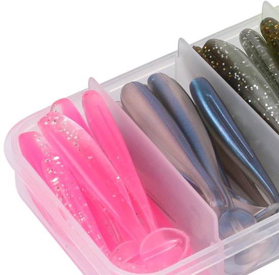 Dailygoods- Kunstaas 50 Stuks - Zacht Plastic Swimbait - Paddle Tail - Lokken Zoetwater/Zoutwater - Aantrekkelijk Ontwerp - Hoge Actie - Vishaak van Dailygoods — afbeelding 5