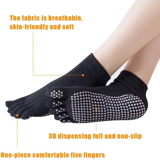 Yogasokken Antislip - 2 Paar - Katoen/Elastaan - Volle Teen - Zweetabsorberend - Ademend - Comfortabel Materiaal - Gripsokken — afbeelding 5