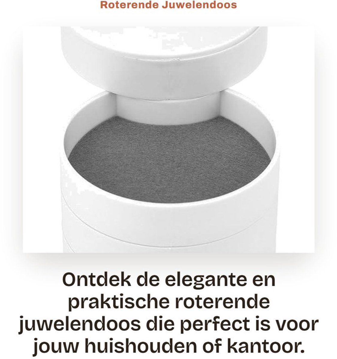 Dailygoods- Juwelendoos 360 Graden Rotatie - Driedimensionaal Ontwerp - Vier Lagen - Geclassificeerde Opslag - Elegant en Praktisch - Glanzend Gevoel - Sieradenopberger