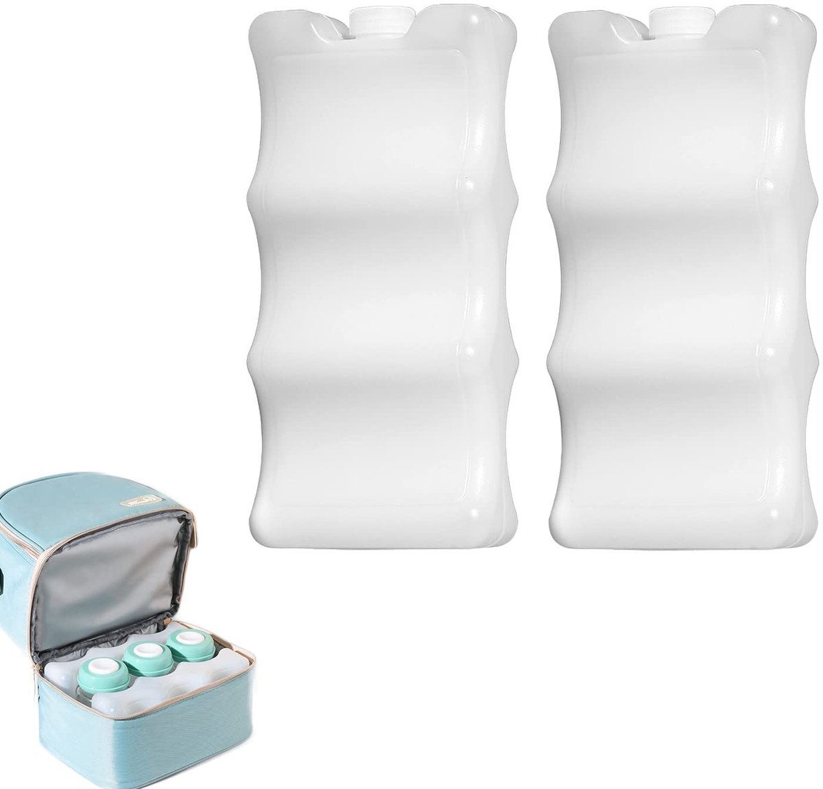 Dailygoods - 2 stuks koelaccu, koeltas en koelbox, koelelementen voor huishouden en vrije tijd, 600 ml, 21 x 10 x 5 cm (blauw)