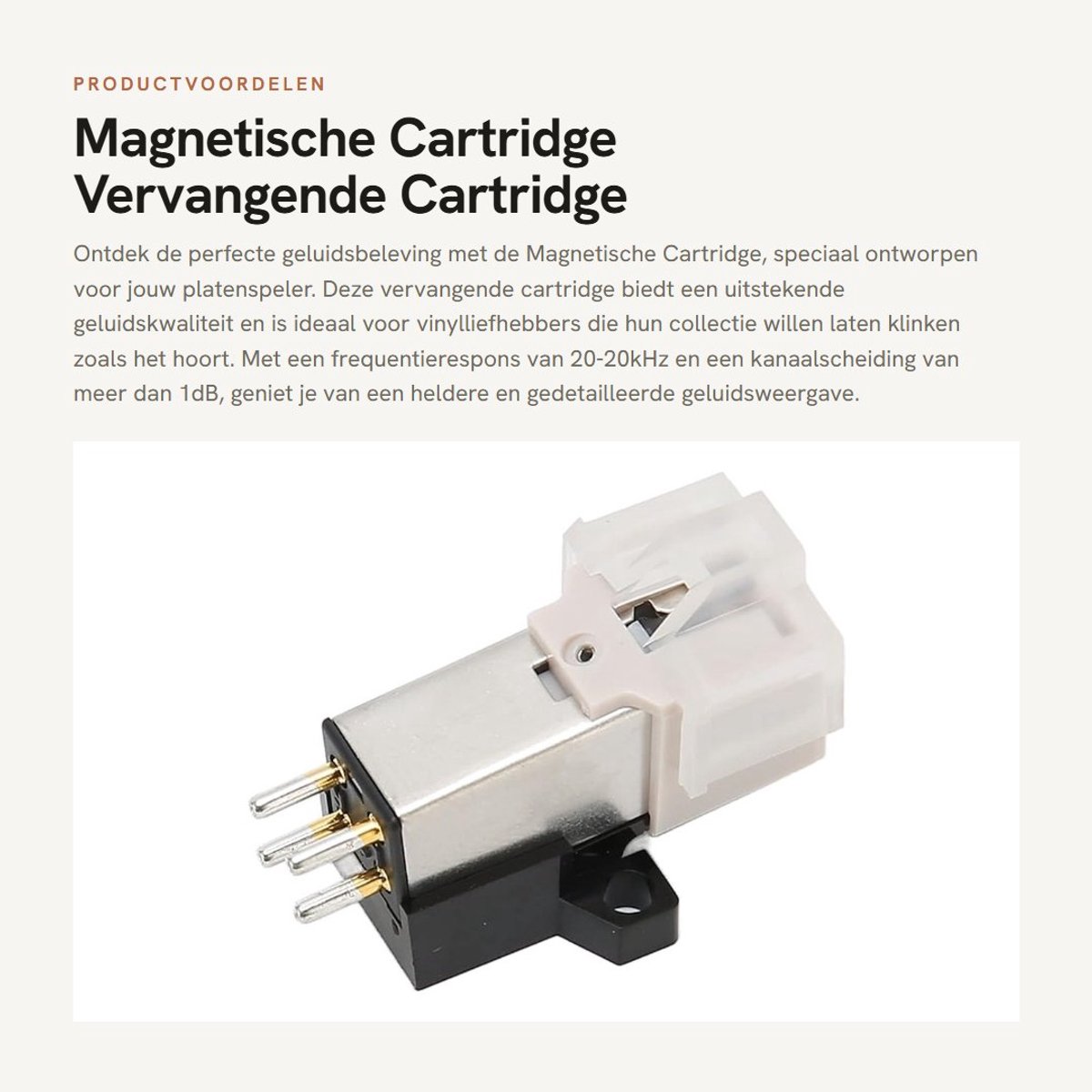 Dailygoods- Magnetische Cartridge Vervangend Model AT 3600L - Bewegende Magneet - Vinylplatenspeler - Metaal/ABS - 4,2mV Uitvoer - 20-20kHz Frequentierespons - Platenspeler Cartridge