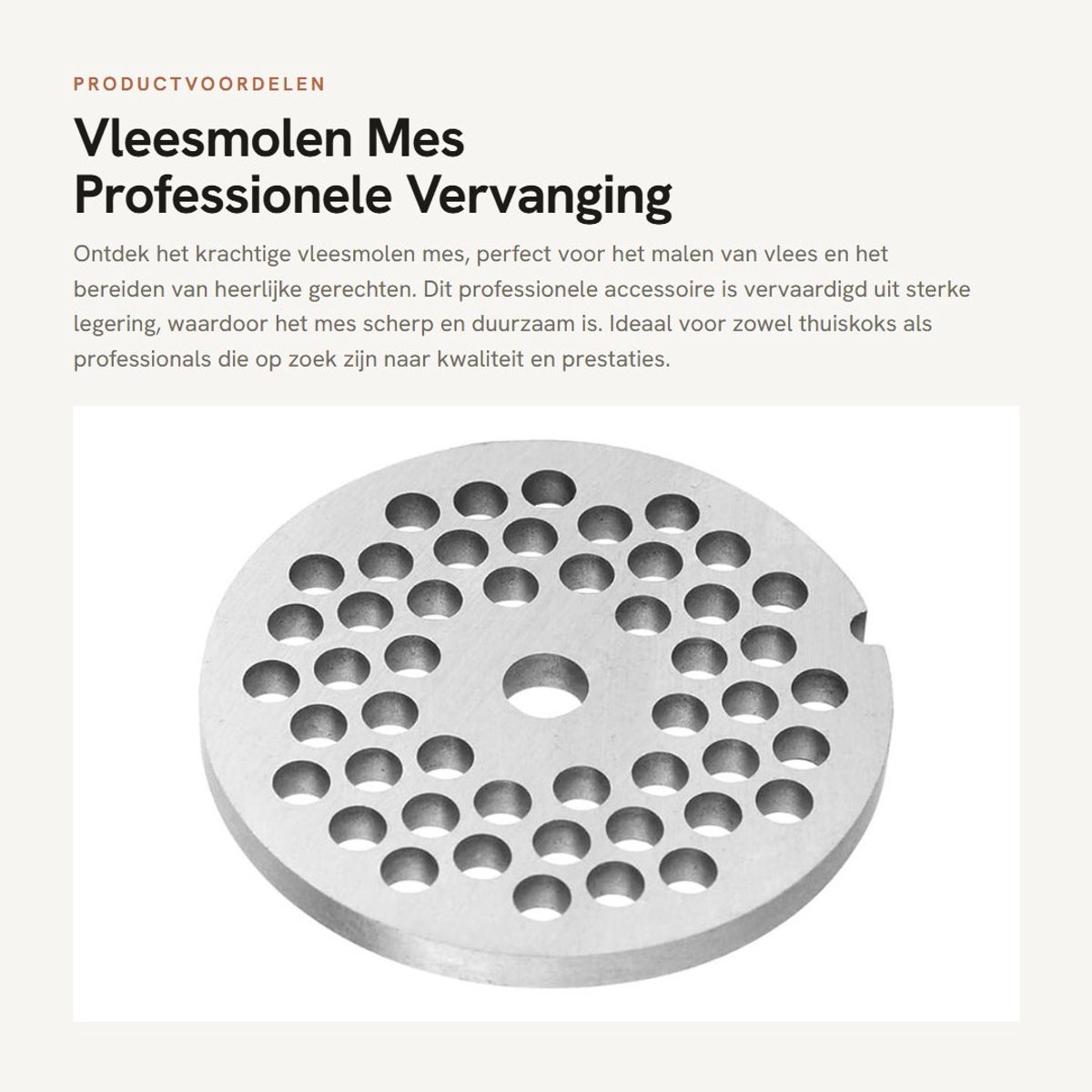 Dailygoods- Vleesmolen Mes Professionele Vervanging - Legering Plaat - Schijf Mes met Gaten - 5mm Gatdiameter - Duurzaam en Veilig - Eenvoudig te Reinigen - Vleesplaat