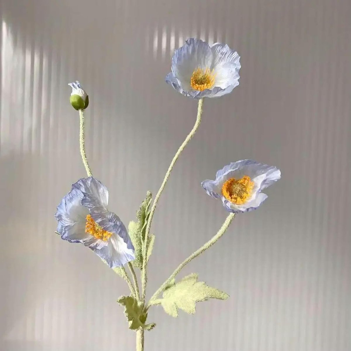 Kunstbloemen Boeket - Nep Bloemen - Home Decoratie - Handgemaakt - 56 cm - Lichtblauw