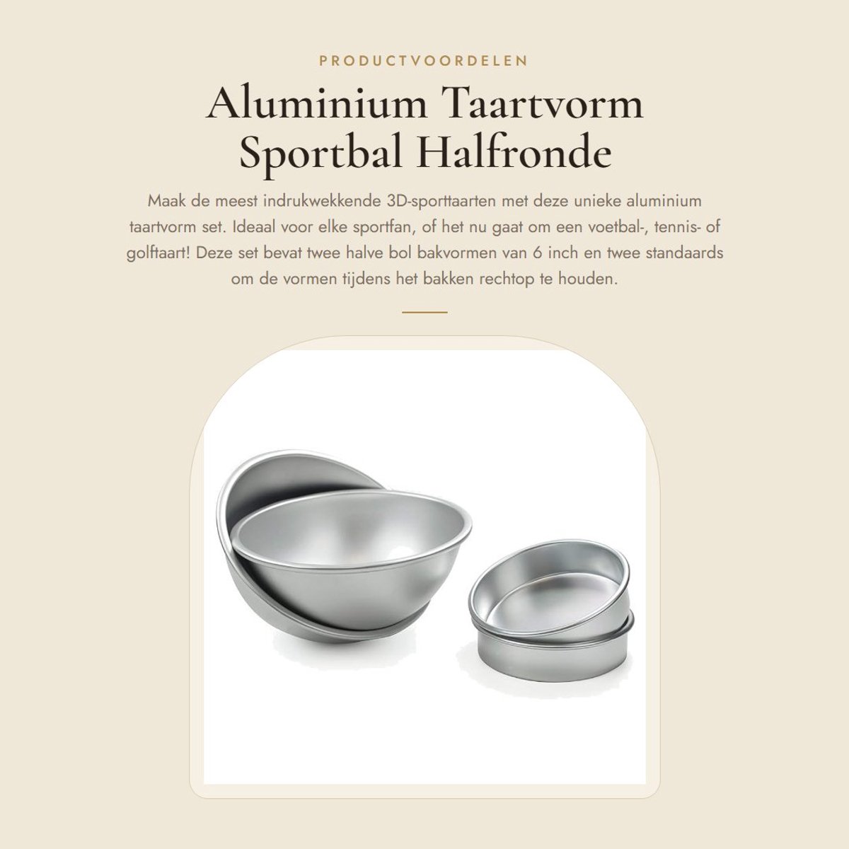 Dailygoods- Taartvorm 3D Sportbal - Koepelvormige Bakvormen - Inclusief 2 x 6 Inch Halve Bol - Voor Voetbal/Tennis/Golfsport - Creatieve Taartdecoratie - Bakvorm