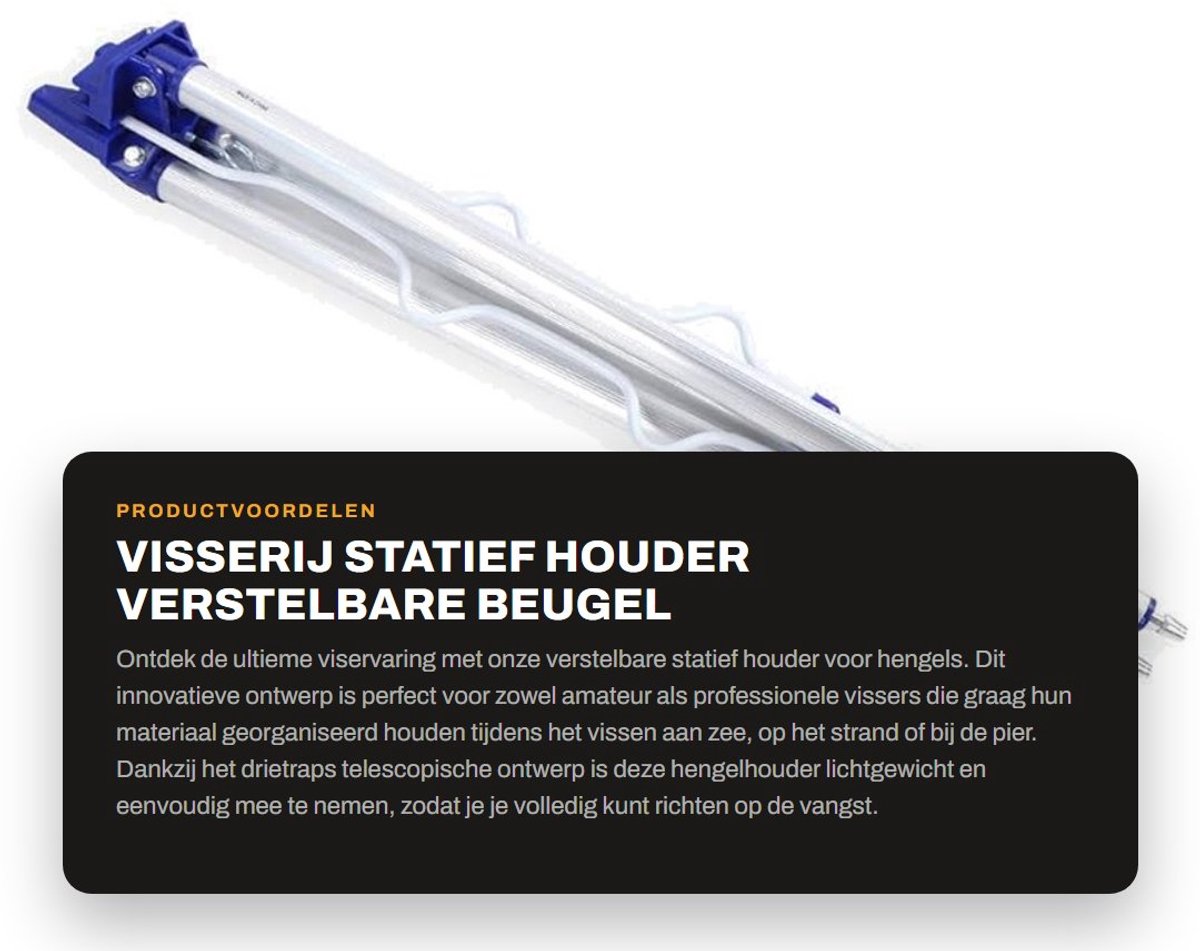 Dailygoods- Visserij Statief Verstelbaar - Hengelsteun Boot - Hengelsteun Feeder - Opvouwbaar - Lichtgewicht - Duurzaam Aluminium