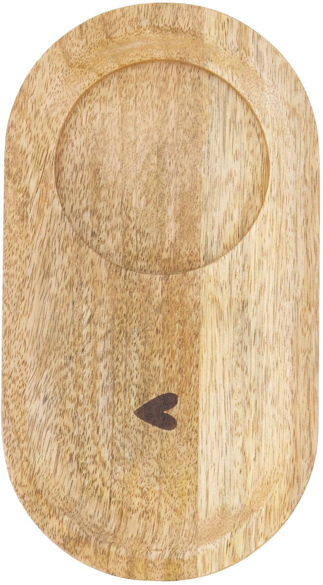 Zusss Serving Tray Wood Heart - Mango Hout - Naturel - 20X11x1,5Cm — cadeau in Kookcadeaus - foto 2