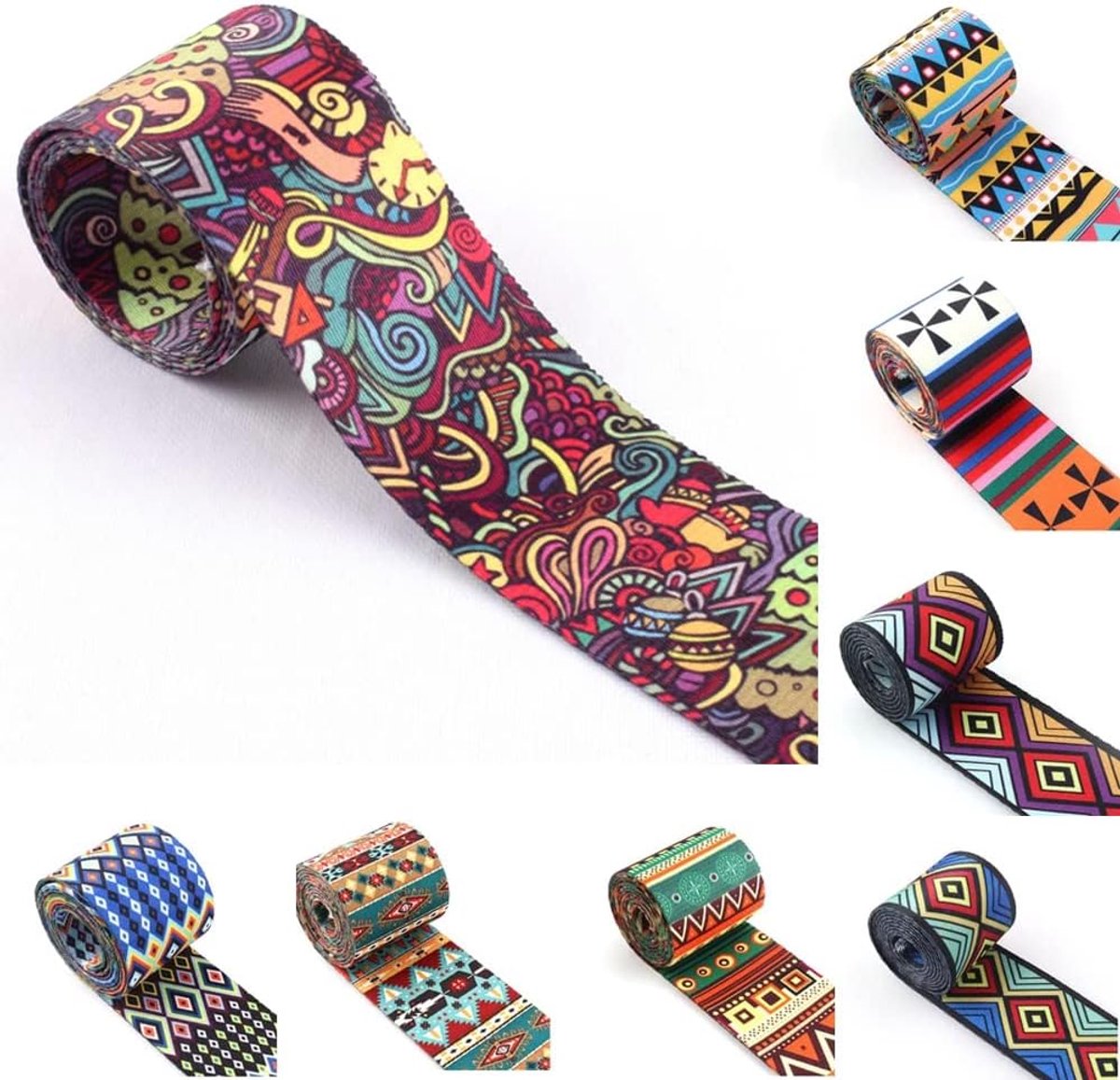 Singelband - Tas Bandjes - DIY Knutselprojecten - Sterk en Flexibel - 5 Yards 38mm - Kleurrijk