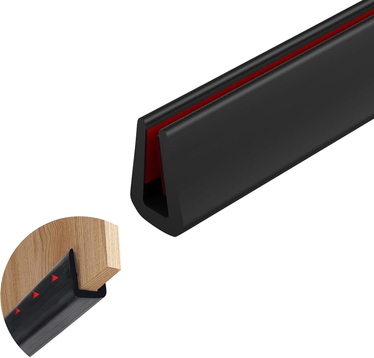 Randbescherming Zelfklevend - Rubberen Profiel - Bescherming Randen - Duurzaam EPDM Materiaal - 6 Meter Lengte - Zwart