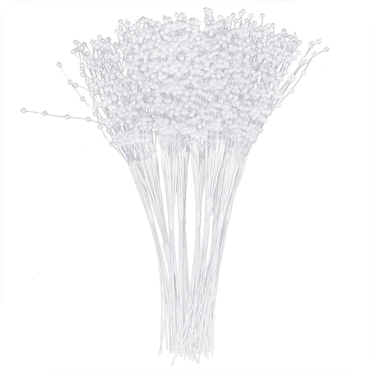 Dailygoods- Parel 100 Stuks - Parel Bloemstelen - Feestdecoraties - Bruidsboeket - Draagbaar Ontwerp - Versieringen voor Evenementen - Parelstokjes