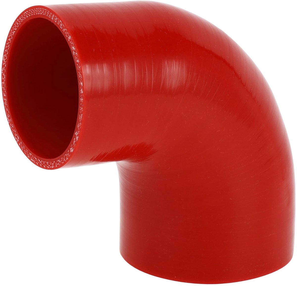 Dailygoods- Koelmiddelslang 90° - Siliconenslang - Rood - Binnendiameter 63/76 mm - Lengte 90 mm - Bestand tegen hoge temperaturen
