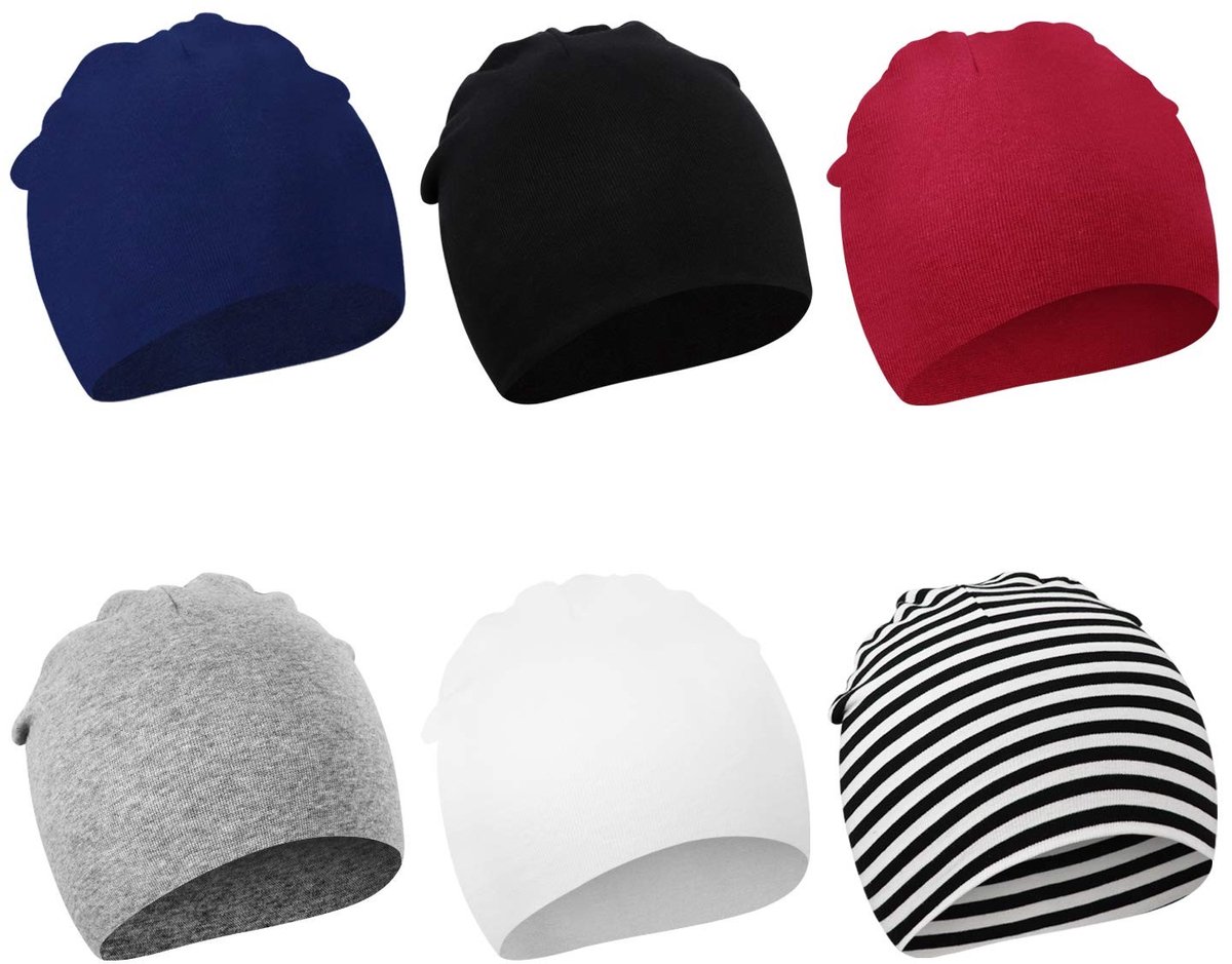 Dailygoods- Baby Beanie Zacht Gebreid - 6 Pak - Baby Muts - Baby Mutsjes Newborn - Comfortabel - Duurzaam - Warmte voor Hoofd en Oren - Babymuts