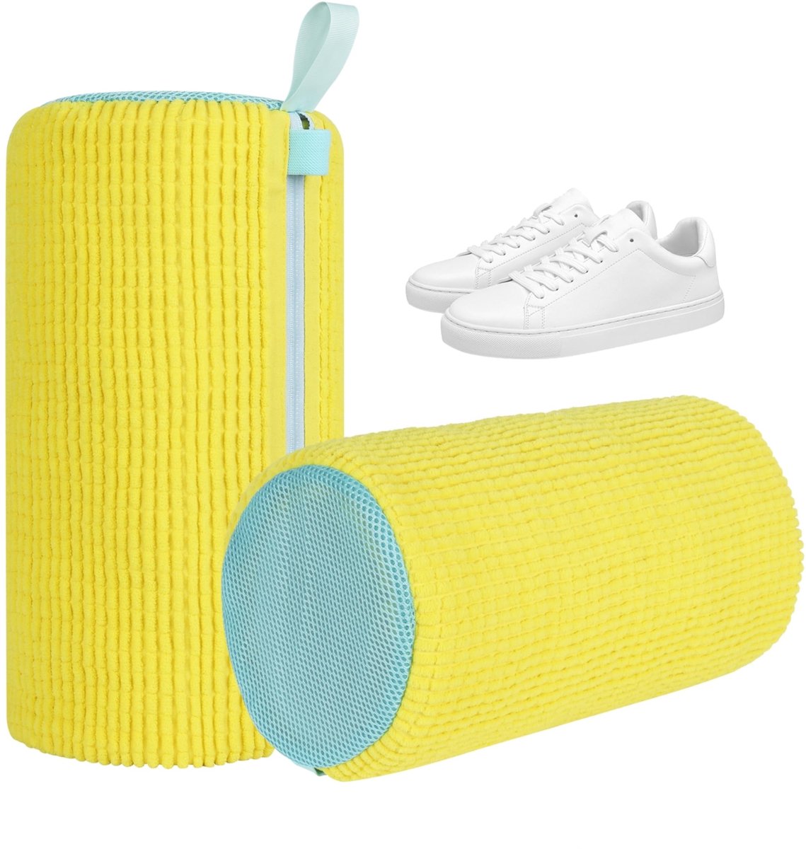 Dailygoods- Schoenwaszak Set van 2 - 360° Reinigingssysteem - Schokabsorberend - Geluidsreducerend - Herbruikbaar - Voor sportschoenen/casual schoenen - Schoenreiniger