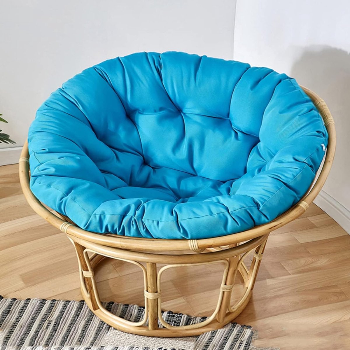 Stoelkussen Rond - Zitkussen Comfort - Ontspannen Zitten - Waterafstotende Stof - 50 x 50 cm - Blauw