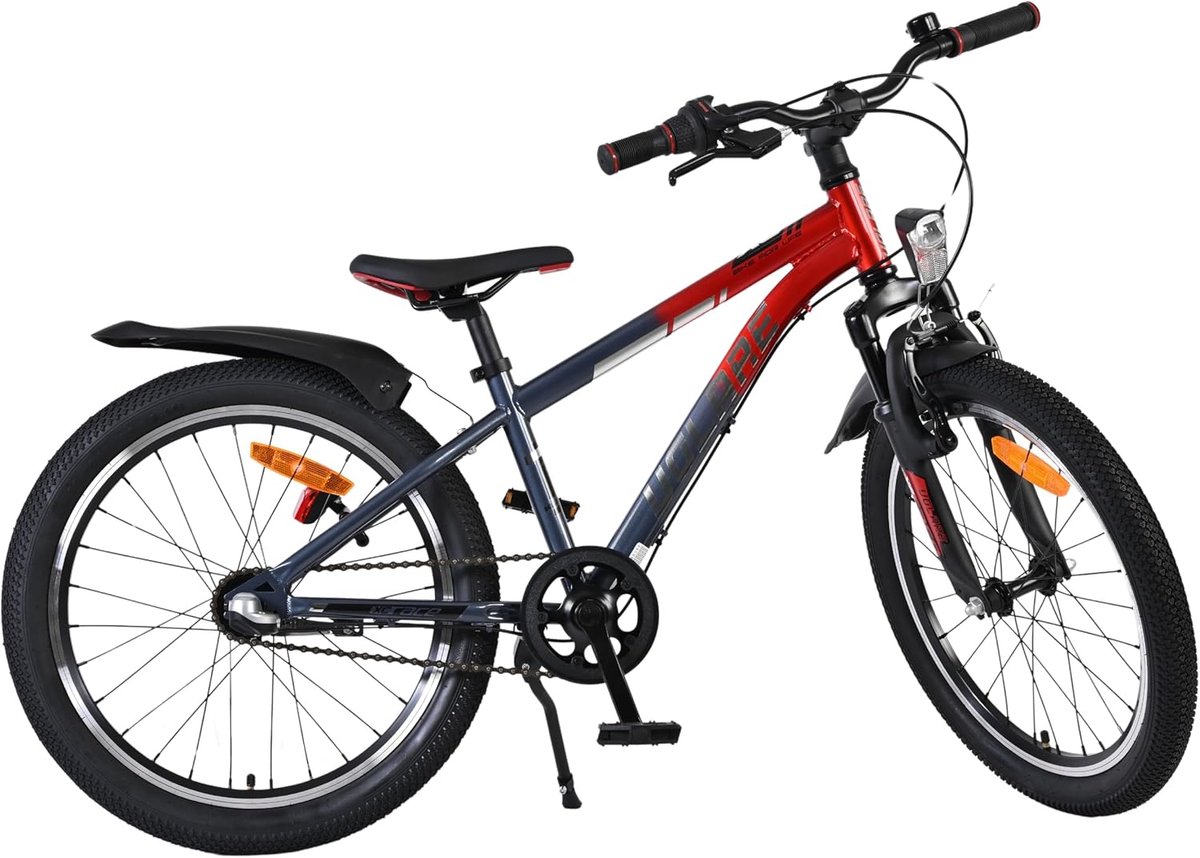 Racefiets Kinderen - Jongensfiets Meisjesfiets - Sportief Fietsen - Lichtgewicht Frame - 20 Inch Wielen - Rood Grijs