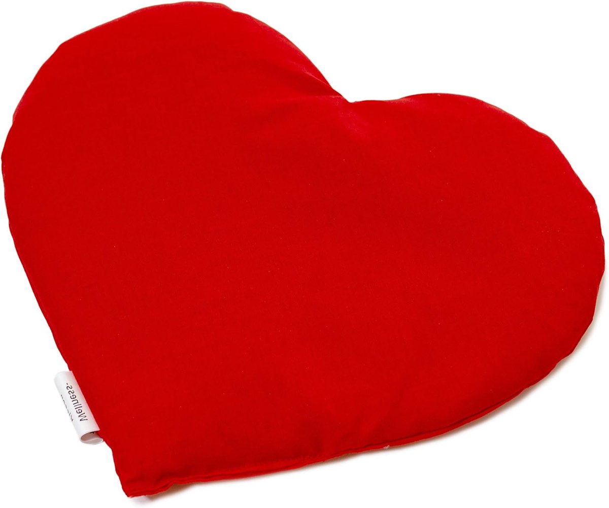 Korrelkussen Hartvorm - Warmtekussen Koudkompres - Ontspanning Thuis - Bio Katoen Gemaakt - 30 x 25 cm - Rood