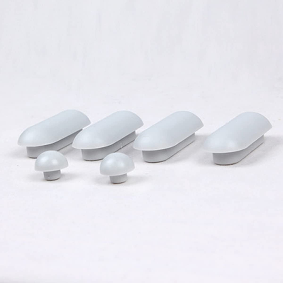 Dailygoods- Toiletdeksel Rubber - Toiletzitting Kussen - Schokabsorberend - Universeel - 2 Kleine Ronde Buffers - 4 Lange Buffers - Wit - Wc-bril