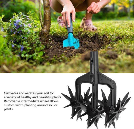 Dailygoods- Cultivator Roterende Tuingrondverticuteermachine - Draagbare Handfrees - Lichtgewicht - 6 Versnellingen - 2 Montagemogelijkheden - ABS Materiaal - Tuingereedschap van Dailygoods — afbeelding 3