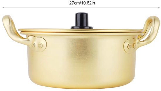 Dailygoods- Noodle Pot - Handgemaakt Aluminium - 20 cm - Roestbestendig - Hygiënisch - Veelzijdige Verwarmingsopties - Geschikt voor Ramen - Pastapan — afbeelding 3