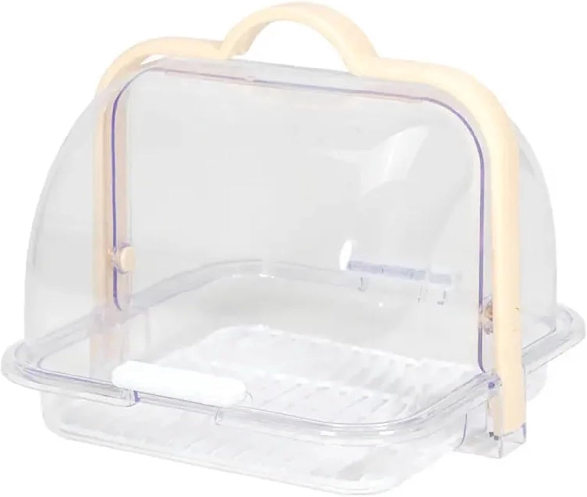 Broodbak Opbergdoos - Broodtrommel Keuken - Brood Vers Houden - Draagbare Verzegelde Bin - 21.3 x 21.3 x 18CM - Wit