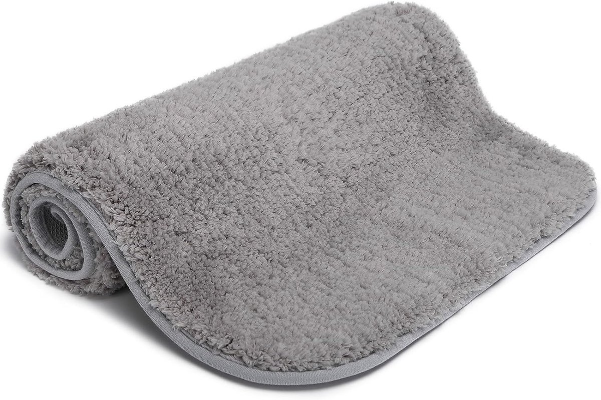 Grijze Luxe Badmat 50x80cm - Absorberend, Machinewasbaar en Antislip
