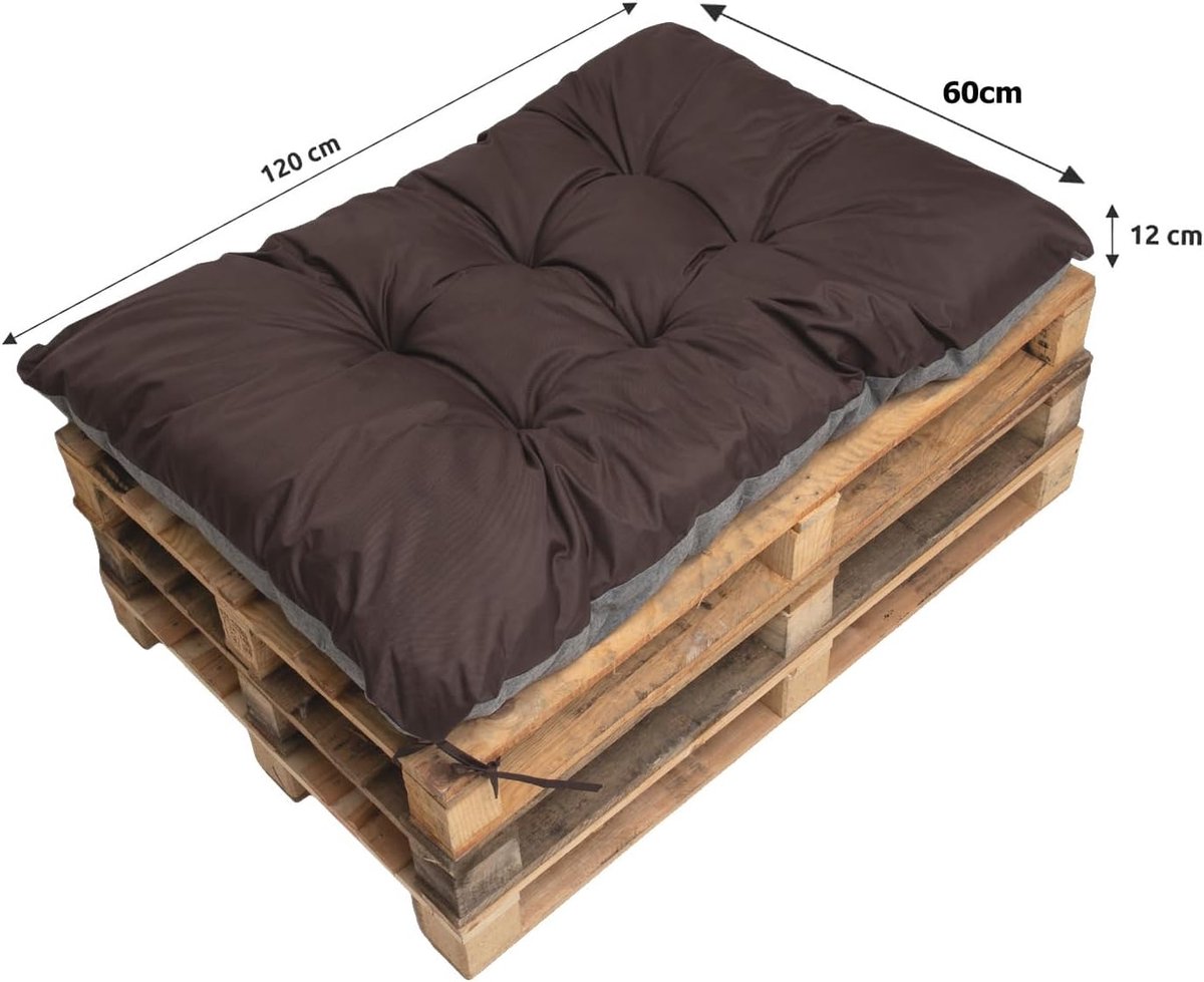 Kussens voor Pallets - Comfortabele Stoel- en Vloerkussens voor Bank en Kinderen (120 x 60 cm, Bruin)