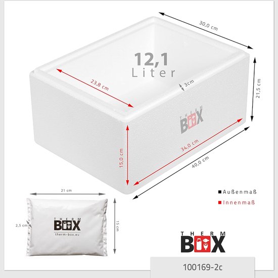Thermo isolatiebox - Koelbox met batterijen - Voedsel transport - Vaatwasserbestendig - 21.5 liter - Wit van Thermo期开奖 — afbeelding 2