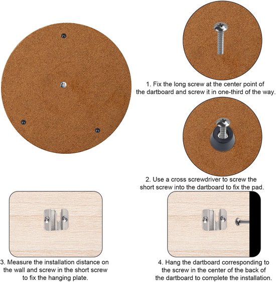 Montagebeugel Kit voor Dartbord Ophangen aan Muur, Inclusief Schroef Haak Set - Dart Games Accessoires van Merkloos — afbeelding 5