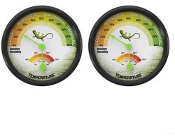 Temperatuur Vochtigheid Meter - Hygrometer Thermometer - Reptielen Terrarium - Mechanische Meting - 2 Stuks - Zoals Afgebeeld