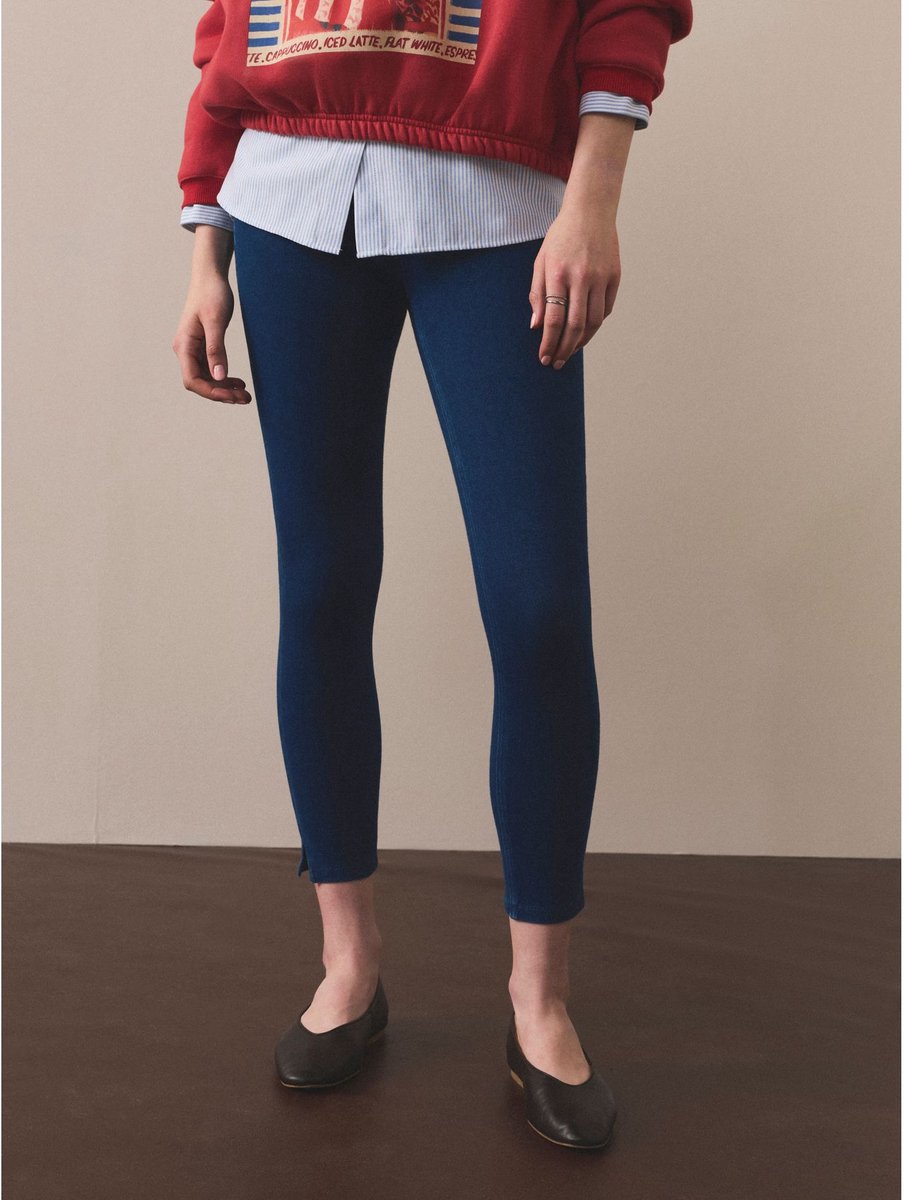 Next - Dames - Cropped jersey denim legging - Blauw