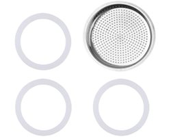 Dailygoods - Espressomachine-afdichtingen roestvrij staal espressomachine reservekit - bevat 3 afdichtringen 1 reservefilter