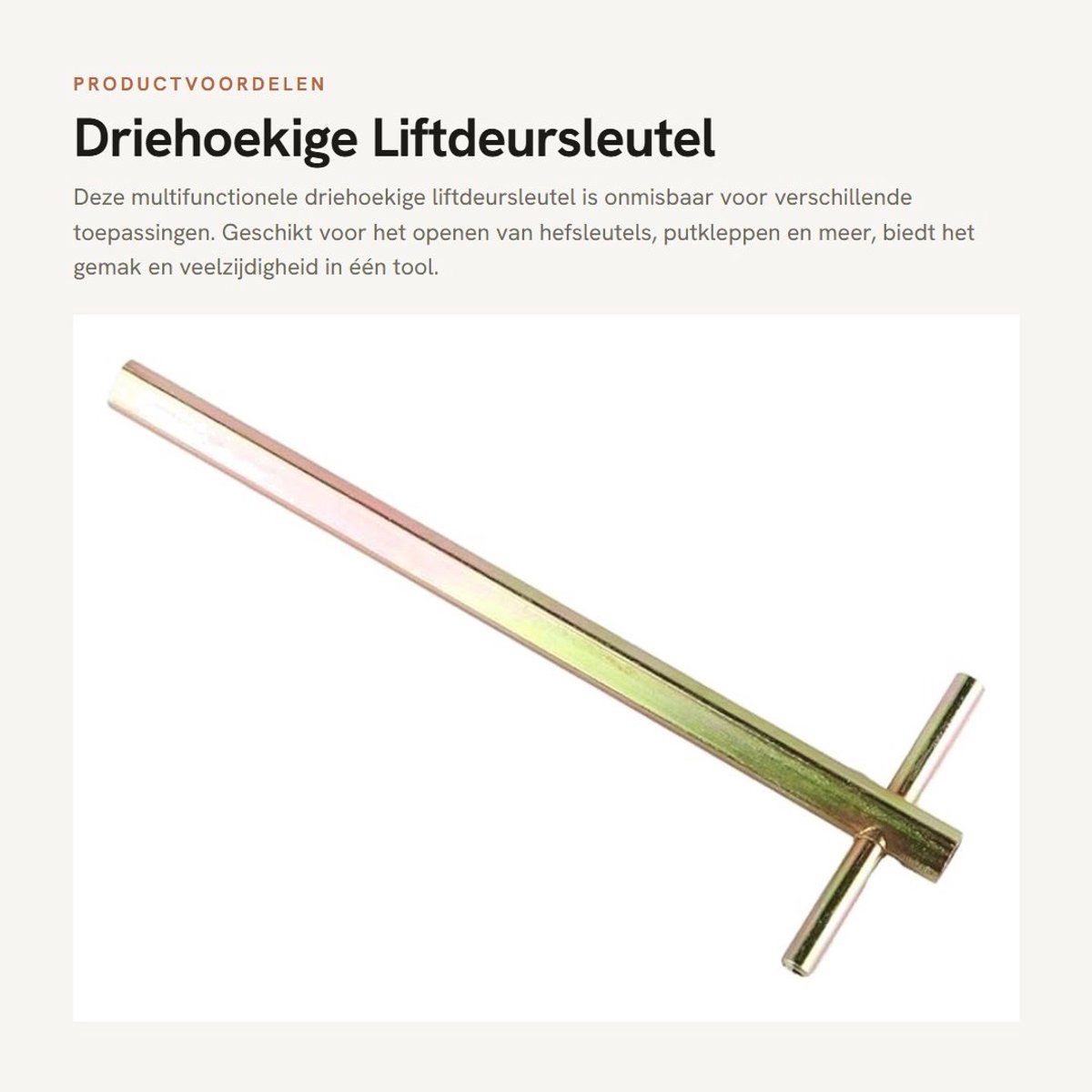 Dailygoods - Driehoekige Liftdeursleutel Multifunctioneel voor Diverse Toepassingen