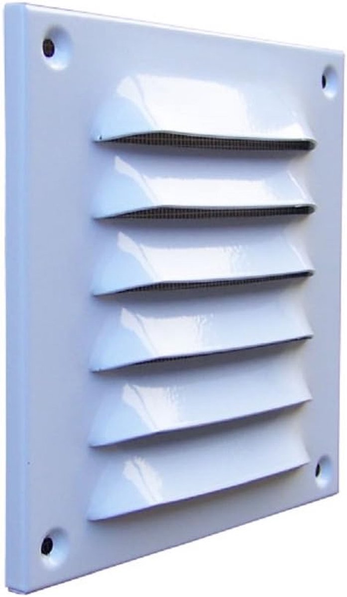Ventilatierooster Aluminium - Ontluchtingsrooster - Ruimtes Ventileren - Inclusief Insectengaas - 230 x 170 mm - Wit