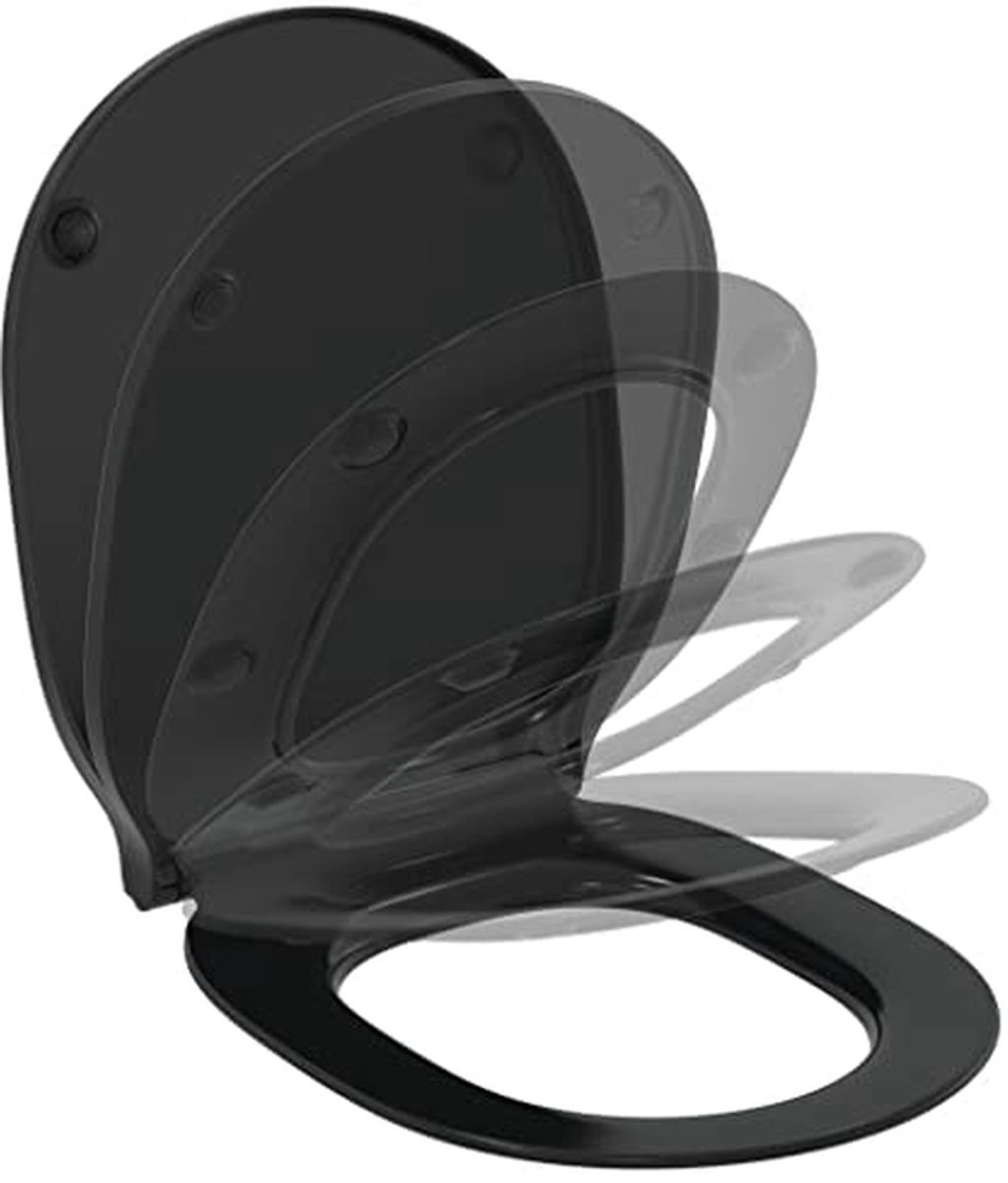 Toiletbril - WC-bril - Hygiënisch Werken - Soft Close - Rond - Mat Zwart