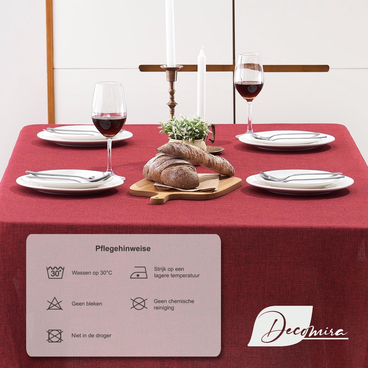 Dailygoods- Tafelkleed Waterafstotend - Tafellaken Buiten - Wasbaar - Tafelkleed Eettafel - Linnenlook - 110x140 cm - Tafelbedekking