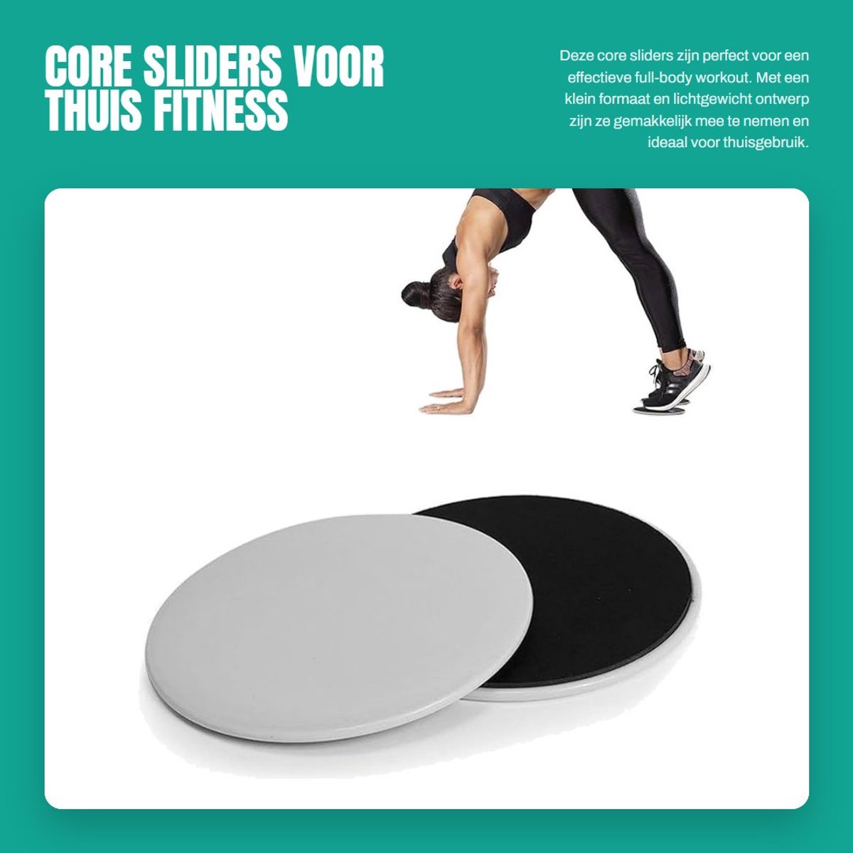 Dailygoods- Oefenglijschijven 2 Stuks - Fitness/Trainingsapparatuur - Kernversterking - Lichtgewicht - Geschikt voor Hout/Tapijt/Tegels - ABS Materiaal - Glijdende Schijven