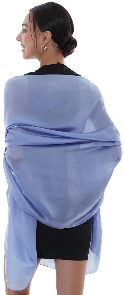 Dailygoods - Dames Stola Elegante Lichtgewicht Omslagdoek - Blauw