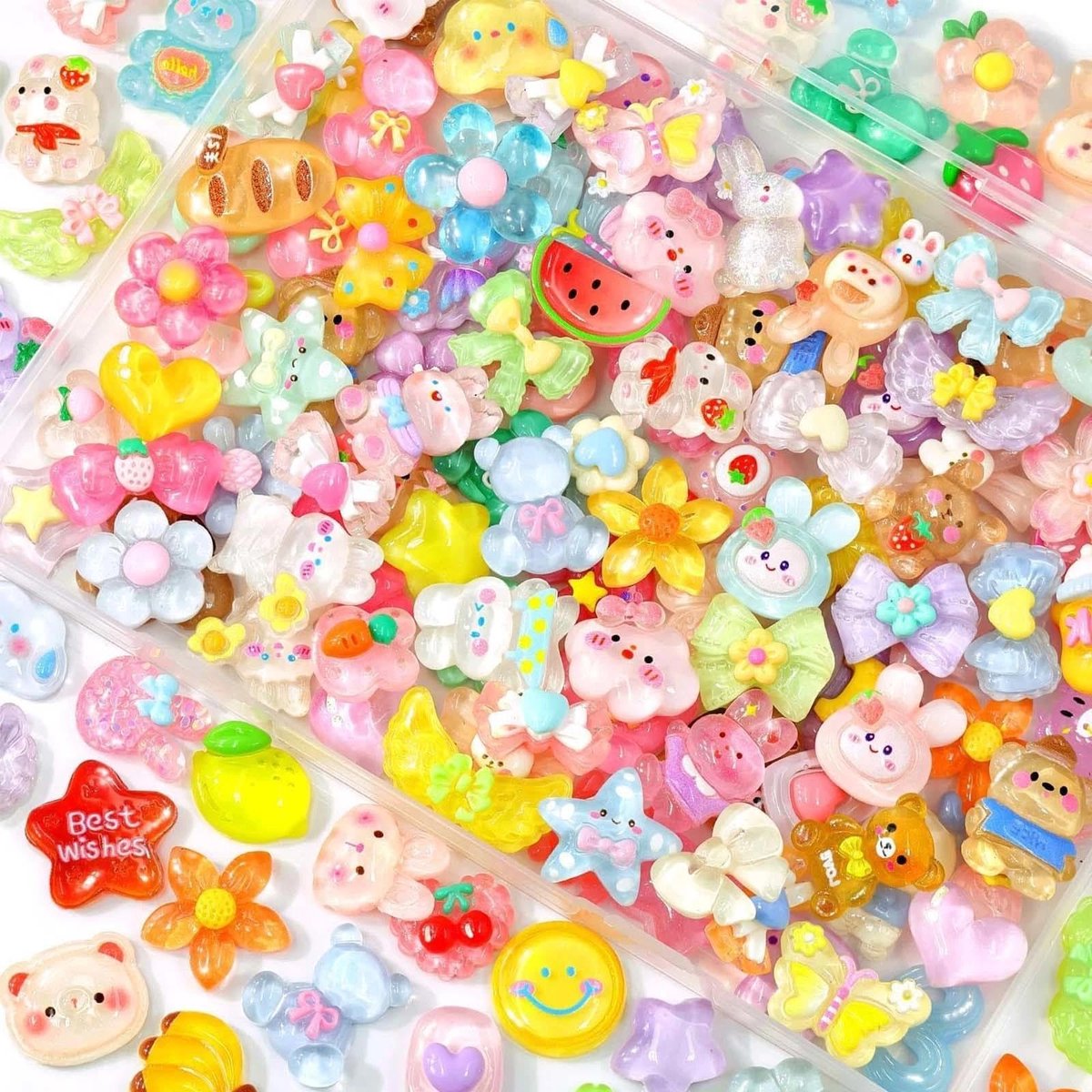 Dailygoods- Slijmbedels 50 Stuks - Kawaii Decoratie - Kunsthars Kralen - Knutselset - Dieren - Lichtgewicht en Glad Oppervlak