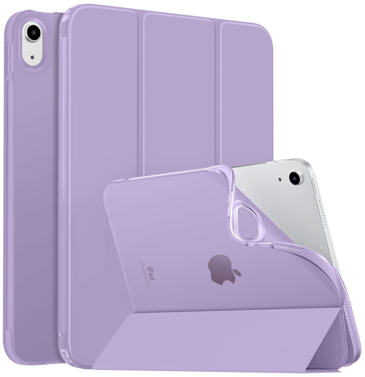Dailygoods- Hoesje iPad 10e Generatie - Slanke Beschermhoes - Zachte TPU - Verstelbare Hoeken - Automatisch Waken/Slapen - Doorshijnend Matte Achterkant - Tablethoes