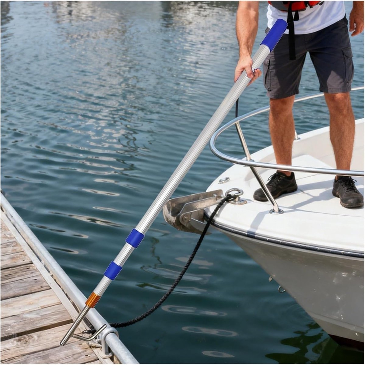 Telescopische duwstok - Boot haak - Veilig aanleggen - Verstelbare lengte - 300 cm - Aluminium