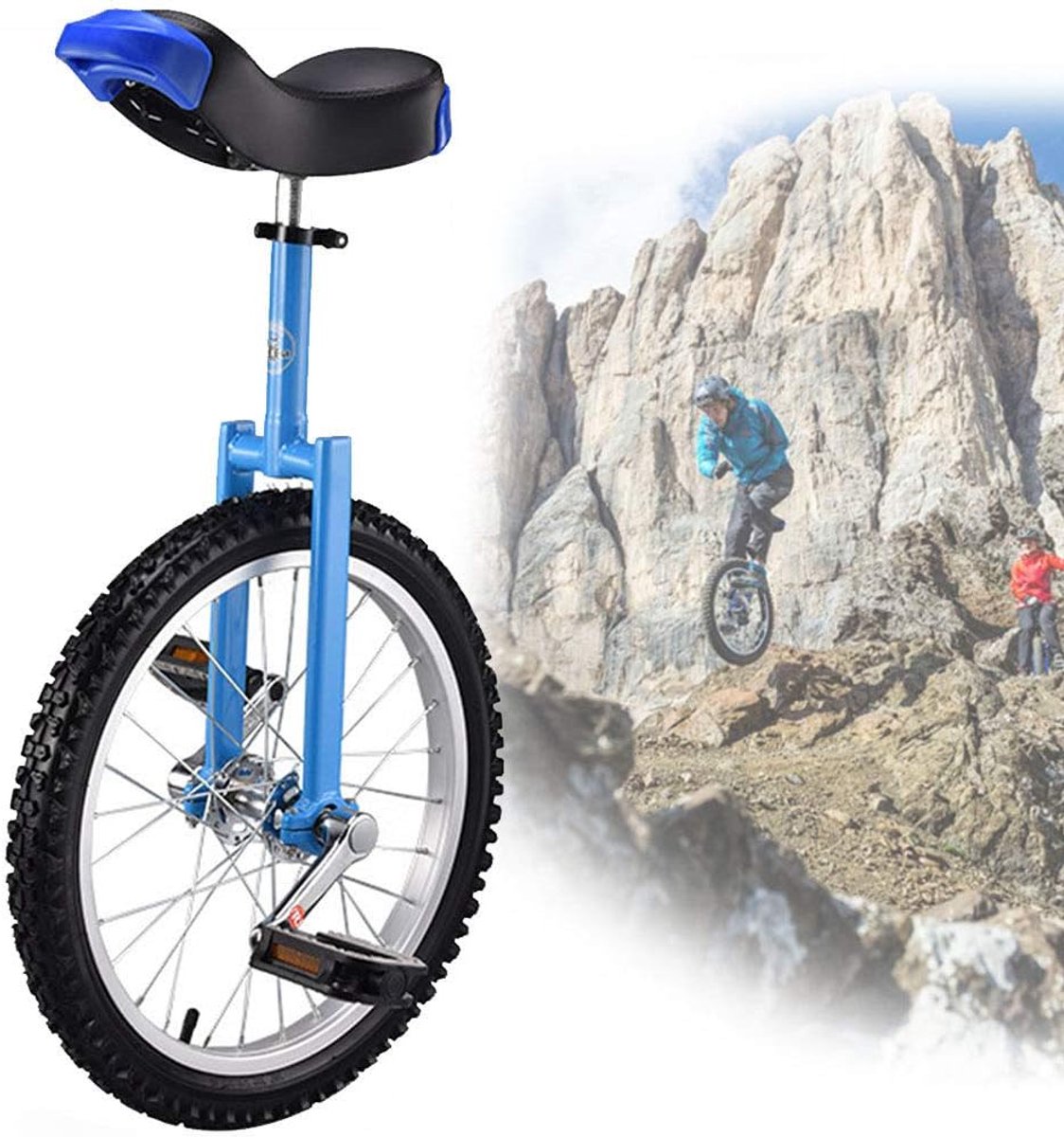 Eenwieler - Loopfiets - Buitensport - Antislip banden - 18 inch - Blauw