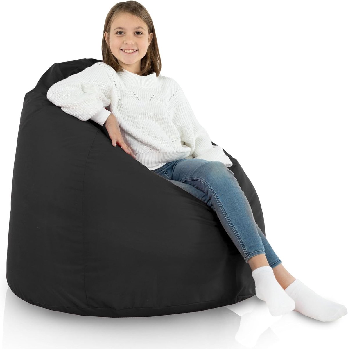 XL Zitzak - Grote Poef - Buiten Ontspannen - Waterproof Materiaal - 90 x 90 x 115 cm - Zwart