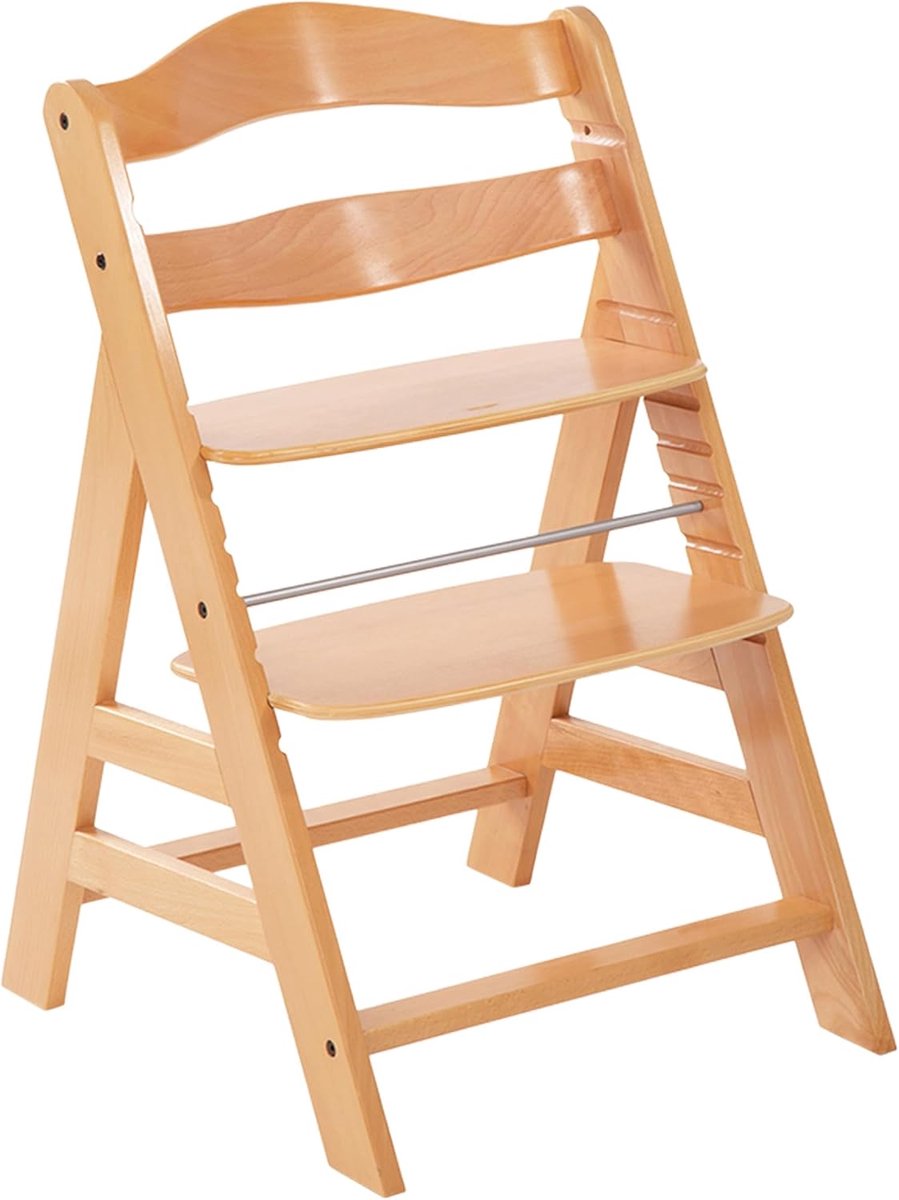 Kinderstoel Hout - Stoel Baby - Samen Eten - Groei mee met kind - Tot 90 kg - Natuurlijk Beige