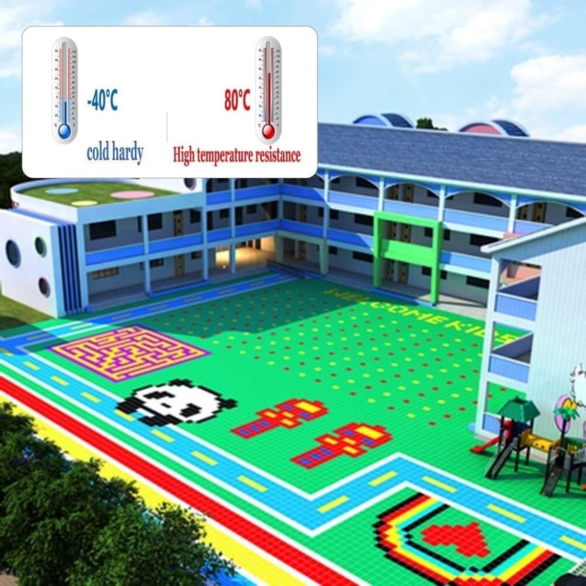 Modulaire Sportvloer - Sporttegels - Buiten Sporten - Snelle Installatie - 34x34 cm - Groen