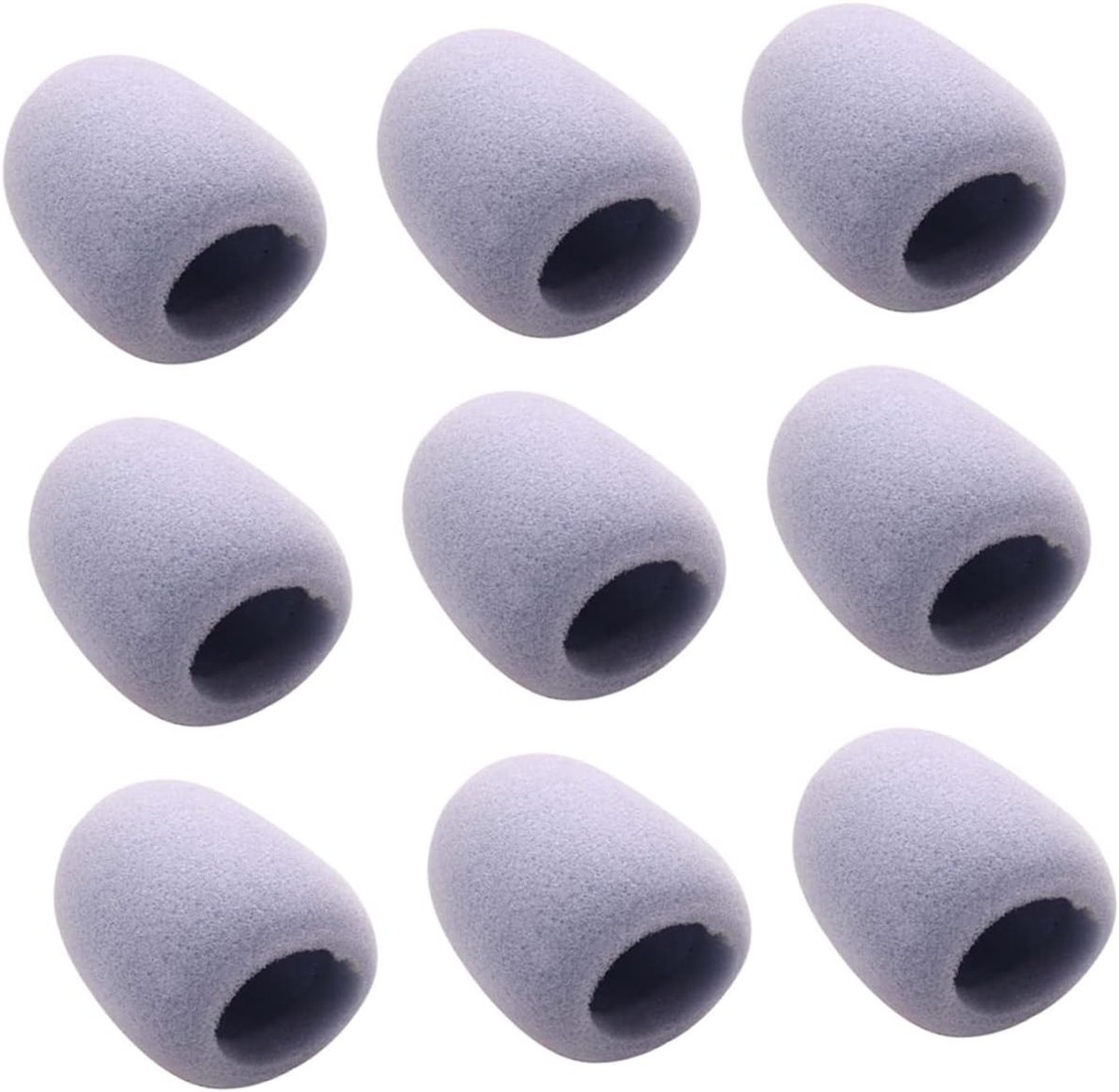 Microfoon Beschermhoes - Windscherm Covers - Geluid Verbeteren - Voorkomt Spuug - 9 Stuks - Lichtgrijs