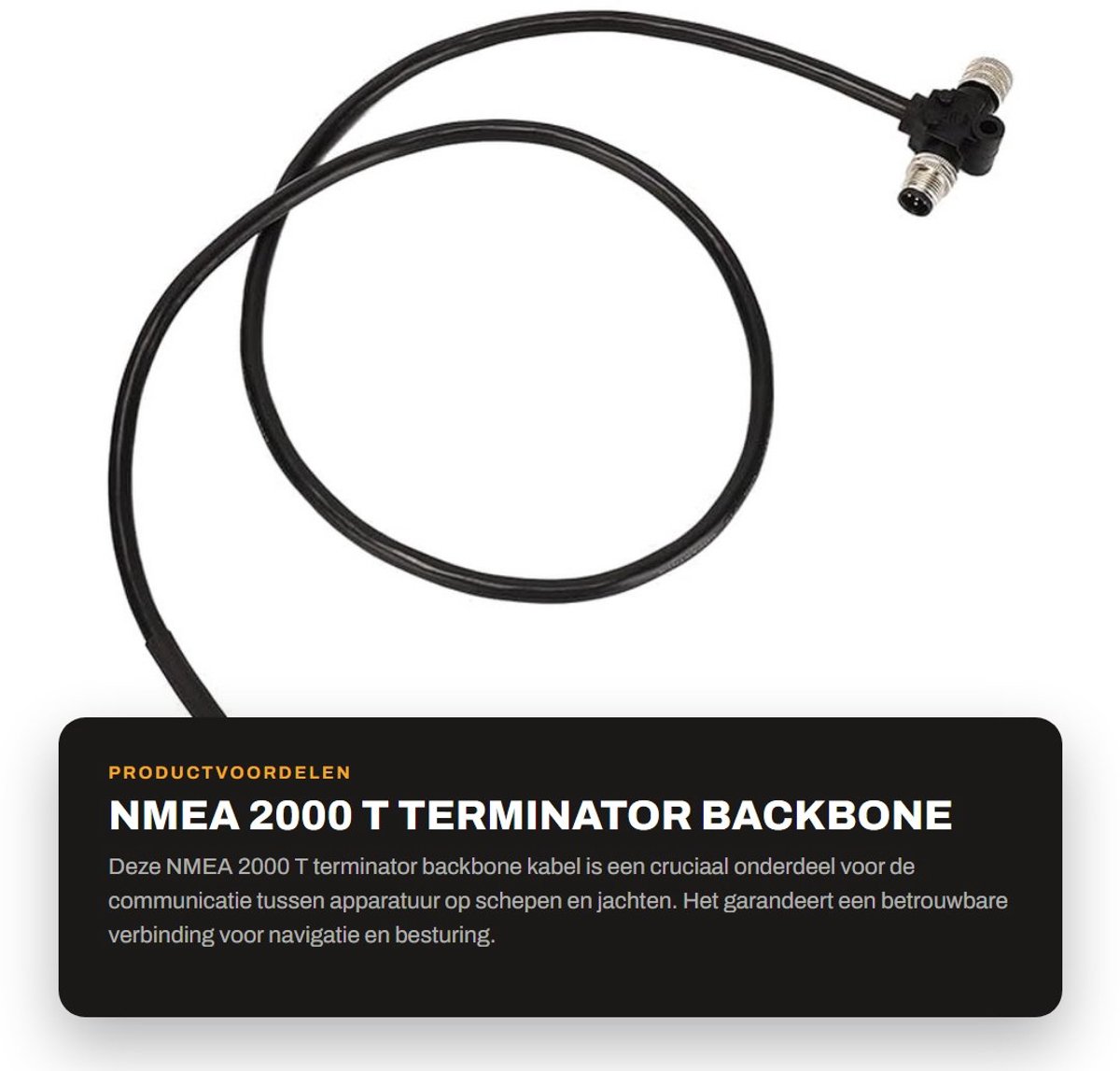 Dailygoods- Backbone Kabel 5-pins IP67 Waterdicht - NMEA 2000 Kabel - Communicatie/Besturing - Hoogwaardige Kwaliteit - Geschikt voor Jachten/Schepen