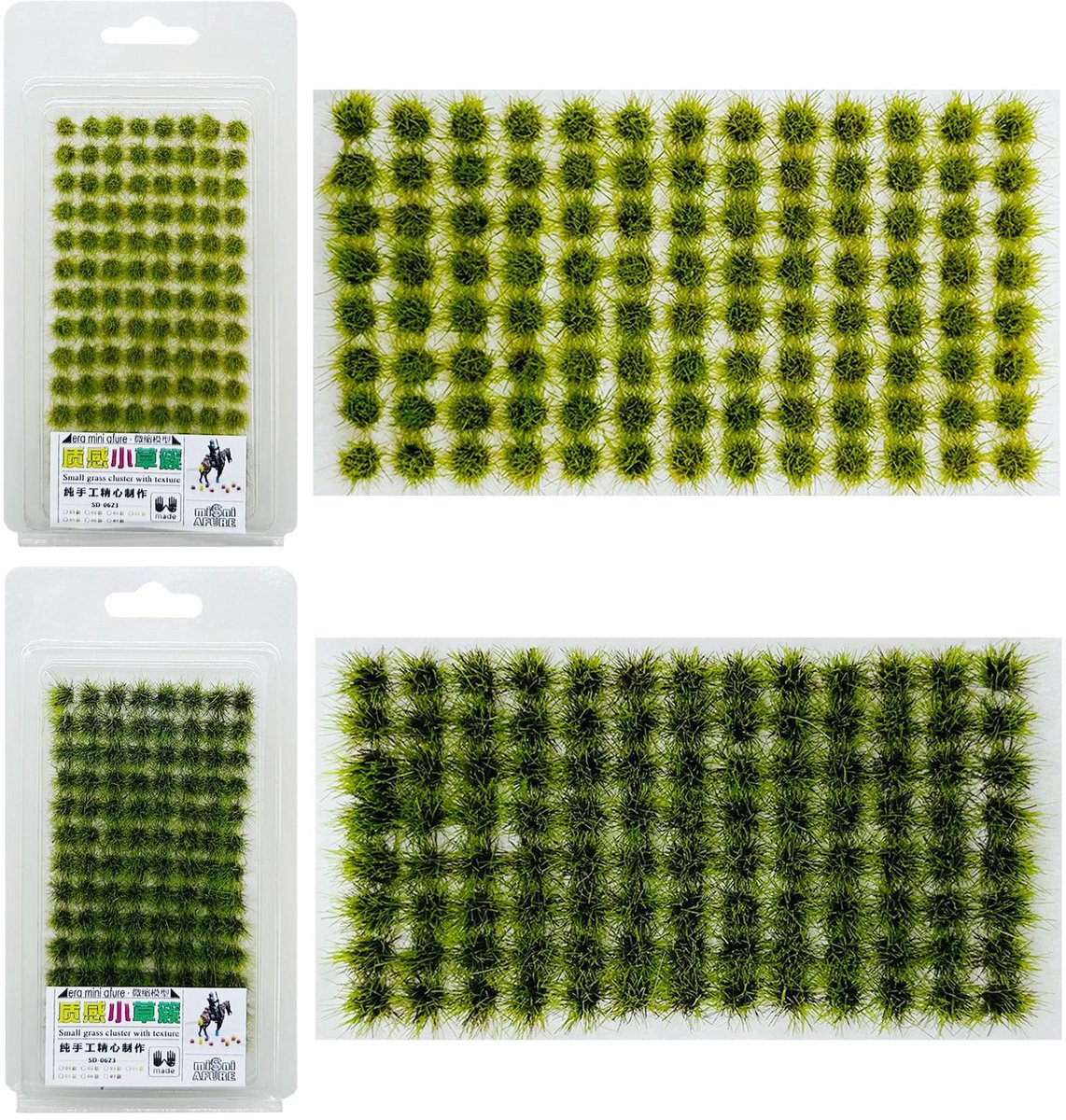 Dailygoods- Kunstgras Set 208 STKS - Statische Gras Tufts - DIY Landschap - Vegetatie Groepen - Nylon Plukjes - Afmeting 0,2 x 0,31 inch - Modelgras