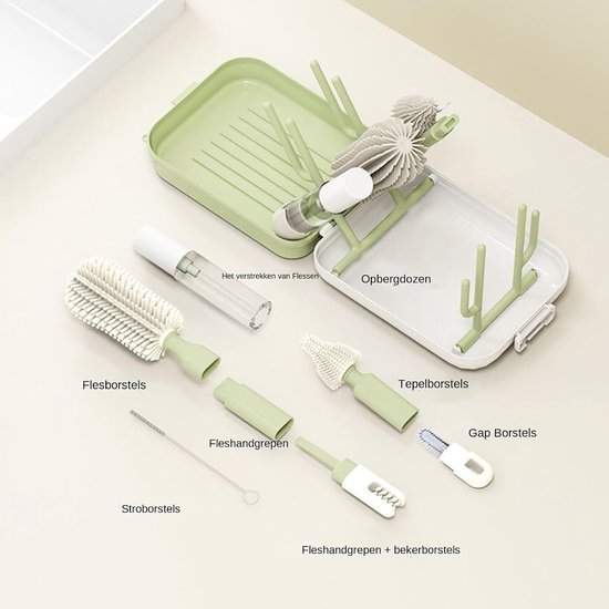 Flessenborstel Set - Speenreiniger - Hygiënisch Reinigen - Magnetische Koppen - 18x14x6 cm - Niet gespecificeerd — afbeelding 3