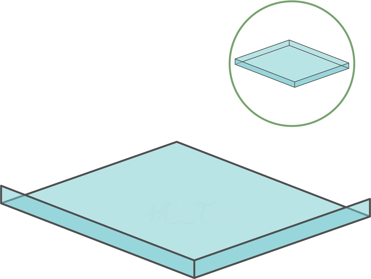 HabiTerra – Glazen Terrarium Plateau 20 x 20 cm – Eenvoudig Zelf te Monteren – Gehard Glas – Geschikt voor Hamsters, Gerbils en Muizen