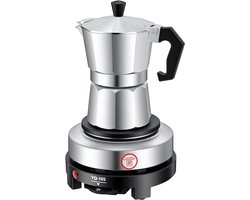 Koffiezetapparaat - Koffiemaker Urn - Koffie Bereiden - Snelle Verwarming - 150 ml - Zilver Zwart