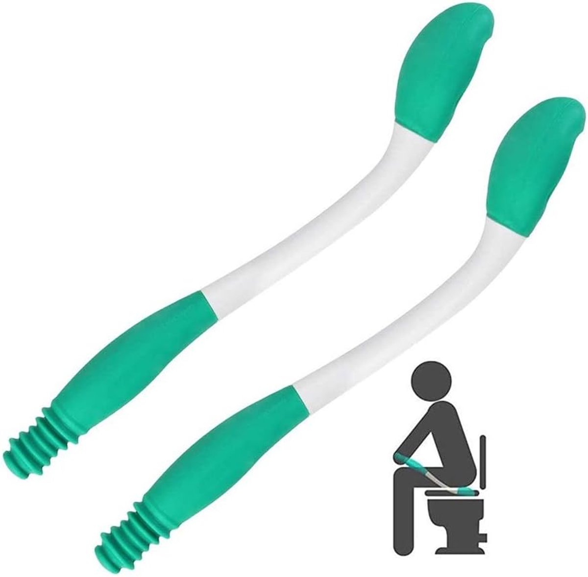 Hulp bij Toiletgang - Wisser Houder - Hygiënisch Zelfstandig - Ergonomisch Ontwerp - 38 cm - Zwart